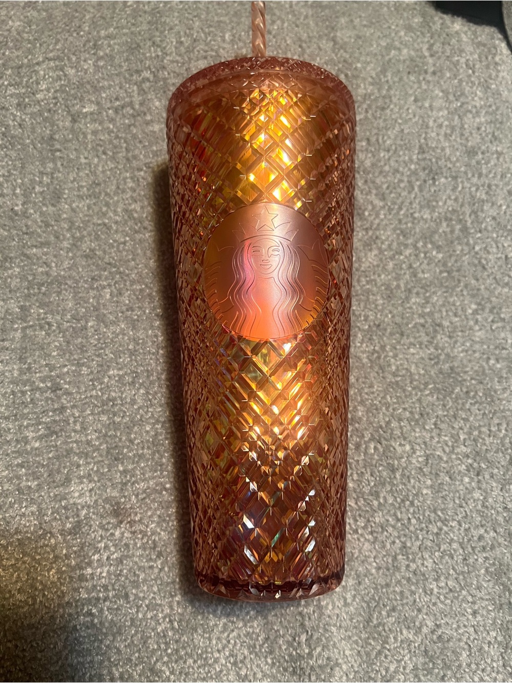 Starbucks Iridescent Pink Diamond-Textured Cold Cup